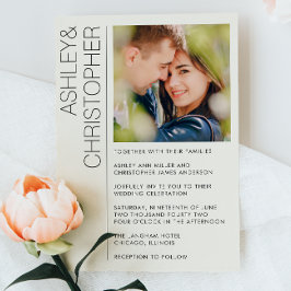 Invitation Photo minimaliste moderne Mariage