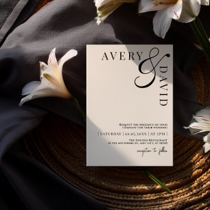 Invitation Photo minimaliste moderne Mariage monochrome