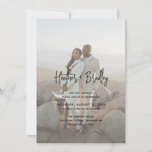 Invitation Photo minimaliste Parti d'engagement moderne