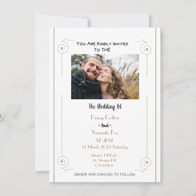 Invitation Photo minimaliste personnalisée (Devant)