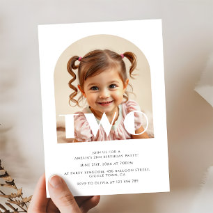 Invitation Photo moderne 2e anniversaire Elegant Arch