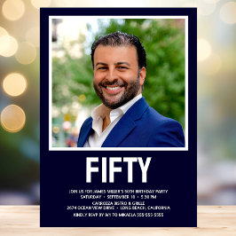 Invitation Photo moderne 50th Birthday Party