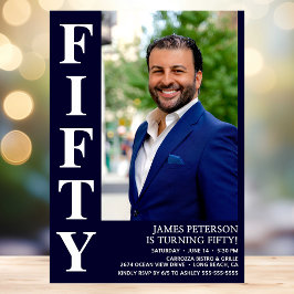 Invitation Photo moderne 50th Birthday Party