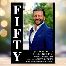 Invitation Photo moderne 50th Birthday Party