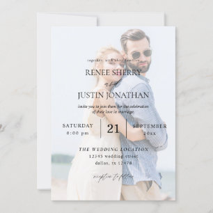 Invitation Photo moderne 5 Mariage vertical