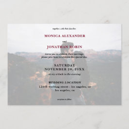 Invitation Photo Moderne avec Mariage Bordeaux - Horizontal