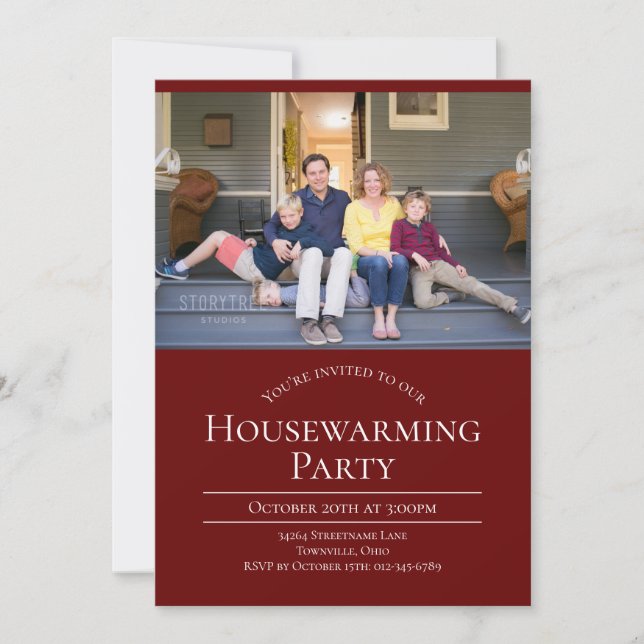 Invitation Photo moderne Bourgogne Maison Blanche (Devant)