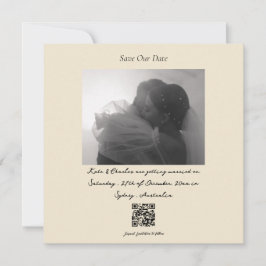 Invitation Photo moderne Code QR personnalisé Enregistrer la 