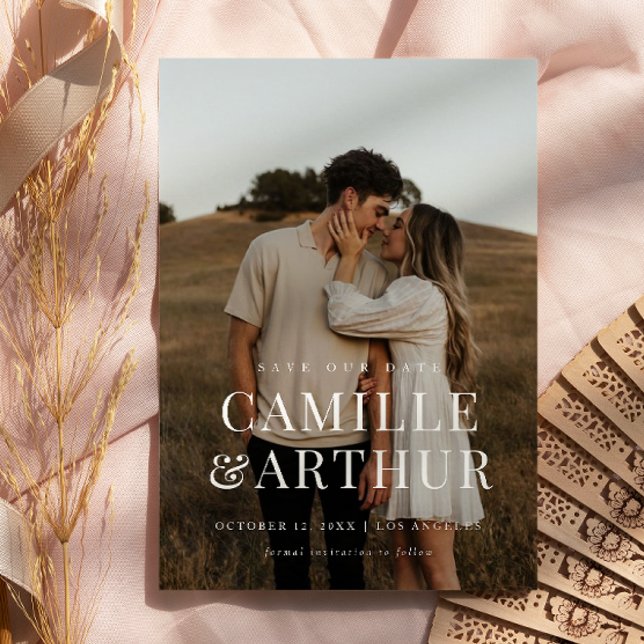 Invitation Photo moderne Elégant Mariage élégant enregistrer  (Créateur téléchargé)