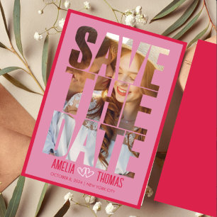 Invitation Photo moderne élégante Enregistrer la date Mariage