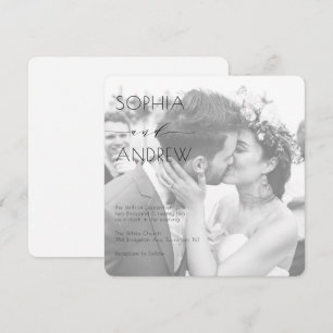 Invitation Photo moderne élégante Toute ine Un Mariage blanc