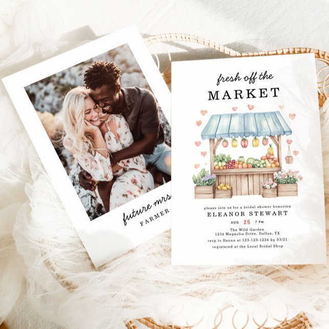 Invitation Photo Moderne Fraîchement Hors Fête des mariées Du (Créateur téléchargé)