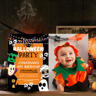 Invitation Photo moderne Halloween Cute Ghouls fête d'anniver