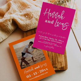 Invitation Photo moderne Hot Pink Bold