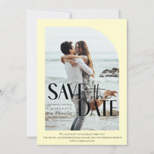 Invitation Photo moderne, jaune - Enregistrer la date