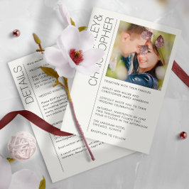 Invitation Photo moderne minimaliste tout-en-un Mariage