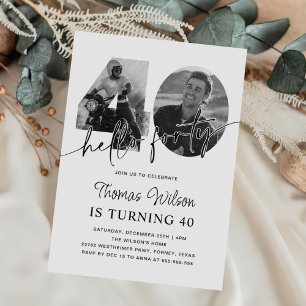 Invitation Photo moderne simple 40e anniversaire