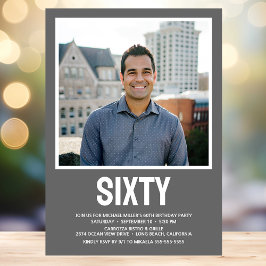 Invitation Photo moderne SIXTY 60th Birthday Party