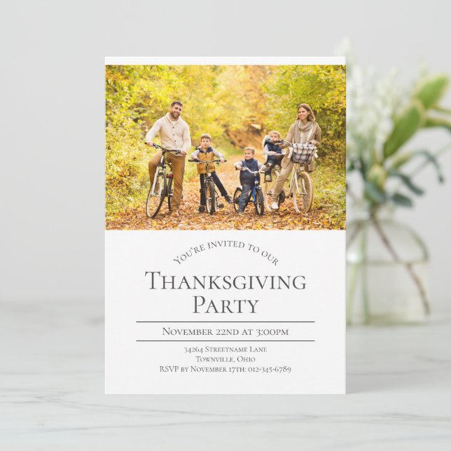 Invitation Photo moderne Thanksgiving Party (Debout devant)