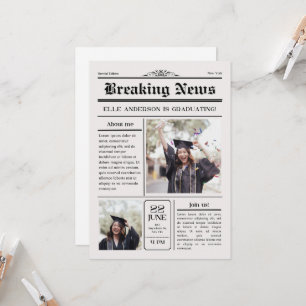 Invitation Photo moderne unique amusant Journal Graduation