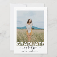 Photo moderne White Calligraphy Graduation Party