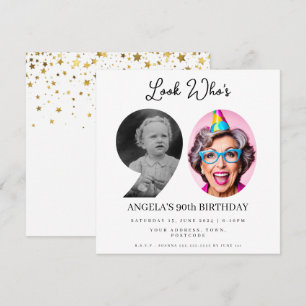 Invitation photo Montage fête d'anniversaire 90 ans