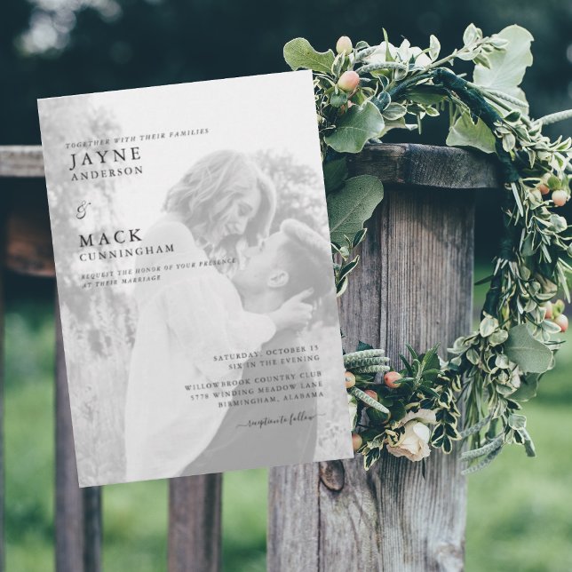 Invitation Photo Muet avec nos familles Mariage (Créateur téléchargé)