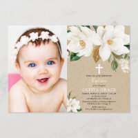 Photo neutre de baptême de genre floral blanc de
