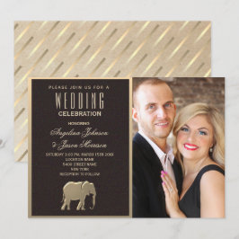 Invitation Photo noir et or de luxe