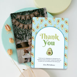 Invitation Photo Onederful Avocado 1st Birthday ThankYou Card