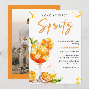 Invitation Photo Orange Love au Premier Spritz Baby Shower de
