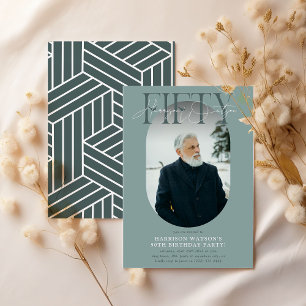 Invitation Photo Ovale moderne et signature 50e anniversaire