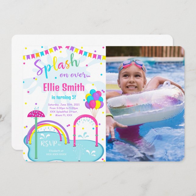 Invitation Photo Pad Splash (Devant / Derrière)