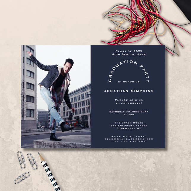 Invitation Photo Parti masculin de la Marine (front view)