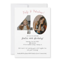 Invitation photo personnalisée 40e anniversaire