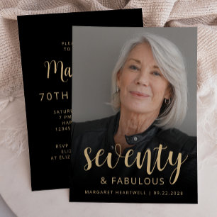 Invitation Photo personnalisée 70 et fête d'anniversaire de 7