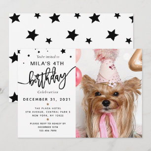 Invitation Photo personnalisée Chien animal de compagnie fête