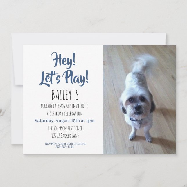 Invitation Photo personnalisée Chien Chien Chien Chien Annive (Devant)