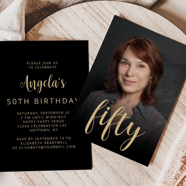Invitation Photo personnalisée Cinquante-50e fête d'anniversa (Créateur téléchargé)