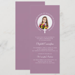 Invitation Photo personnalisée de la première communion fémin