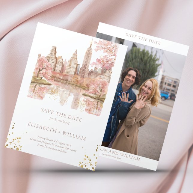 Invitation Photo personnalisée du Mariage de New York Enregis (Créateur téléchargé)