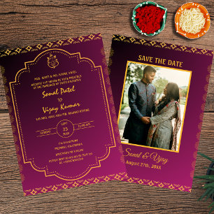 Invitation Photo personnalisée du Mariage hindou indien Ganes