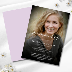 Invitation Photo personnalisée Fête de la vie funéraire Inv