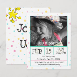 Invitation Photo personnalisée pois
