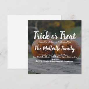 Invitation Photo personnalisée Tricoter ou traiter l'Hallowee