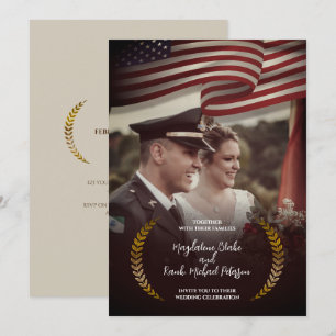 Invitation Photo personnelle   États-Unis   Mariage Feuille L