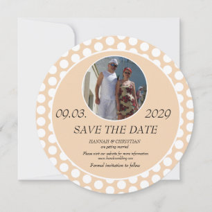 Invitation Photo Pois Retro Enregistrer la date