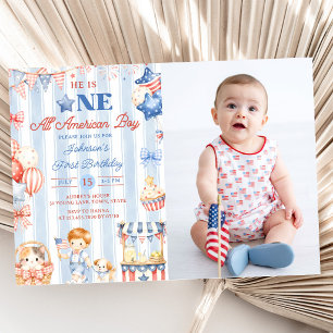 Invitation photo pour 1er anniversaire de garçon t
