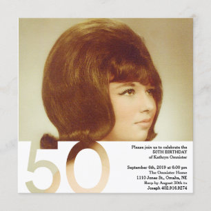 Invitation photo pour 50e anniversaire - 5,25 x 5,