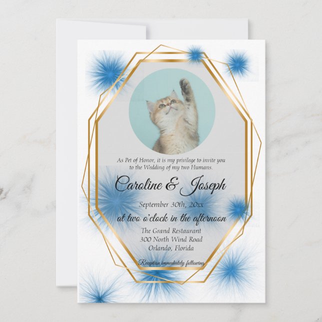 Invitation Photo pour animaux de compagnie pour Mariage avec  (Devant)
